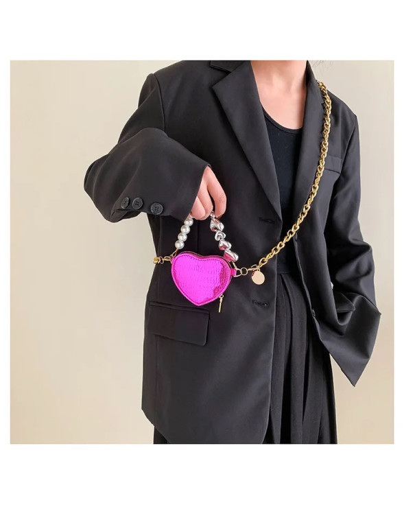 Pink Pearl Heart Glam