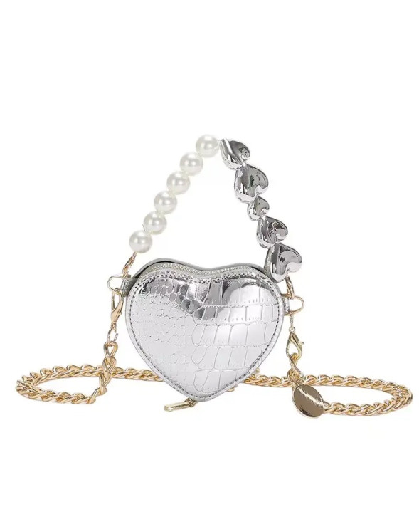 Sliver Pearl Heart Glam